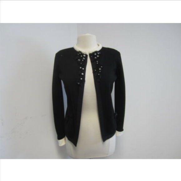 RENA LANGE Black Open Front Cardigan sz S - Picture 1 of 6